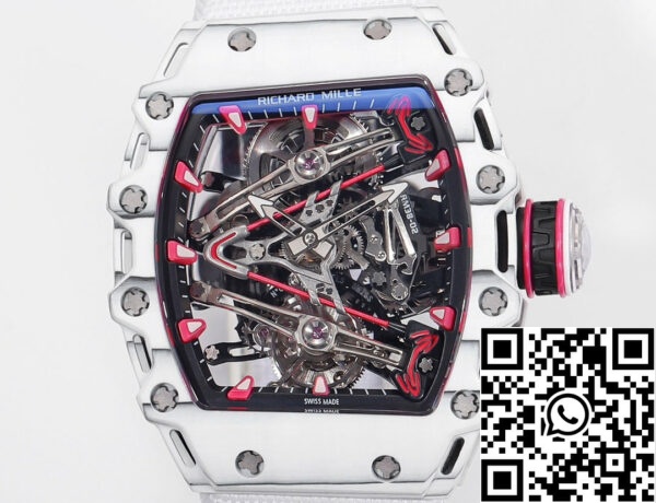 i1715076368 1884 1 Richard Mille Bubba Watson Tourbillon RM38-02 1:1 Best Edition Cassa in carbonio bianco Cinturino in velcro