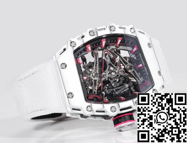 i1715076368 33 7 Richard Mille Bubba Watson Tourbillon RM38-02 1:1 Mejor Edición Blanco Carbono Caja velcro Correa