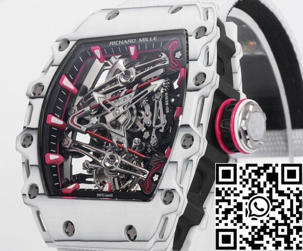 i1715076368 5089 6 Richard Mille Bubba Watson Tourbillon RM38-02 1:1 Best Edition White Carbon Case kardborrband