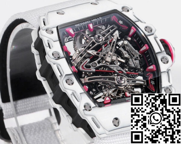 i1715076368 5146 5 Richard Mille Bubba Watson Tourbillon RM38-02 1:1 Best Edition Caja de carbono blanco Correa de velcro