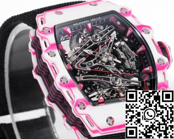 i1715076669 4006 2 Richard Mille Bubba Watson Tourbillon RM38-02 1:1 Best Edition Czarny pasek z tkaniny na rzepy