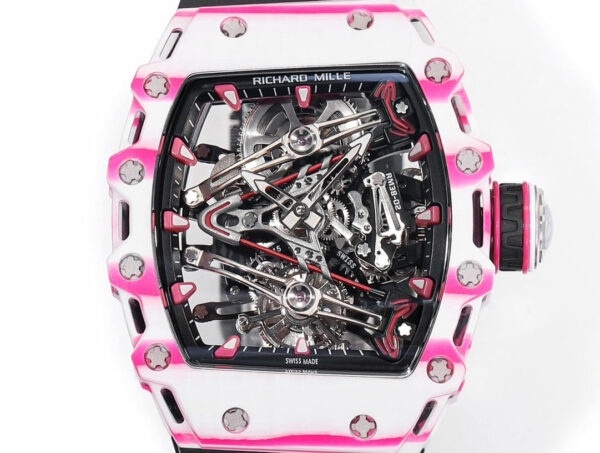 i1715076738 8093 4 Richard Mille Bubba Watson Tourbillon RM38-02 1:1 Best Edition Schwarzes Kautschukarmband