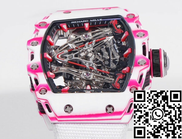 i1715077459 1381 0 Richard Mille Bubba Watson Tourbillon RM38-02 1:1 Best Edition szövet tépőzáras fehér szíjjal