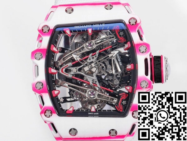 i1715077459 1672 0 Richard Mille Bubba Watson Tourbillon RM38-02 1:1 Best Edition szövet tépőzáras fehér szíjjal