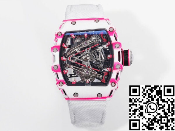 i1715077459 2445 0 Richard Mille Bubba Watson Tourbillon RM38-02 1:1 Best Edition szövet tépőzáras fehér szíjjal