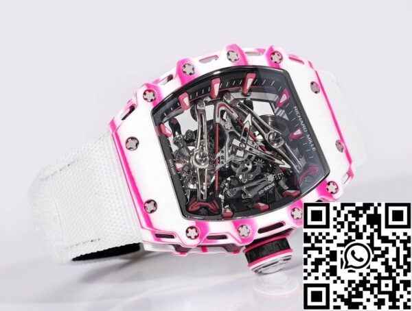 i1715077459 61 0 Richard Mille Bubba Watson Tourbillon RM38-02 1:1 Best Edition szövet tépőzáras fehér szíjjal