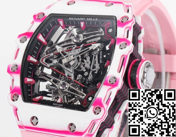 i1715077651 9228 1 Richard Mille Bubba Watson Tourbillon RM38-02 1:1 Best Edition rózsaszín gumipántos rózsaszín kiadás 1:1