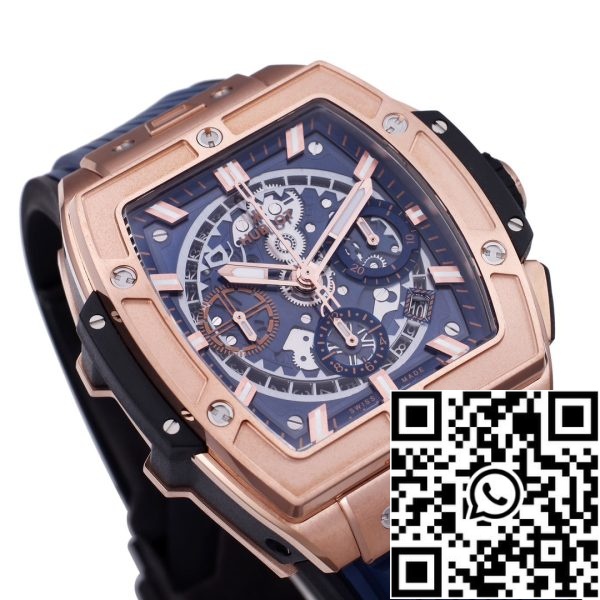 i1718190194 1391 4 Hublot Big Bang Titan 642.OX.7180.RX 1:1 Best Editon BBF Factory Rose Gold Blau Gummi Armband