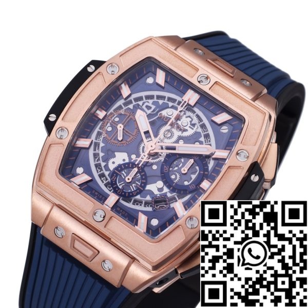 i1718190194 5744 3 Hublot Big Bang Titanium 642.OX.7180.RX 1:1 Best Editon BBF Factory Różowe złoto Niebieski gumowy pasek