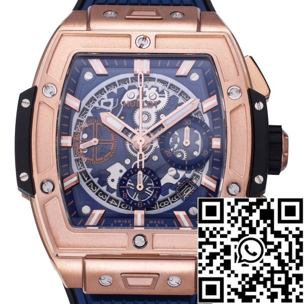 i1718190194 7742 7 Hublot Big Bang Titan 642.OX.7180.RX 1:1 Best Editon BBF Factory Rose Gold Blau Gummi Armband