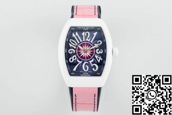 i1721446650 3982 6 Franck Muller V32 Női Yachting 1:1 Best Edition ABF Factory rózsaszín gumipántos női karóra