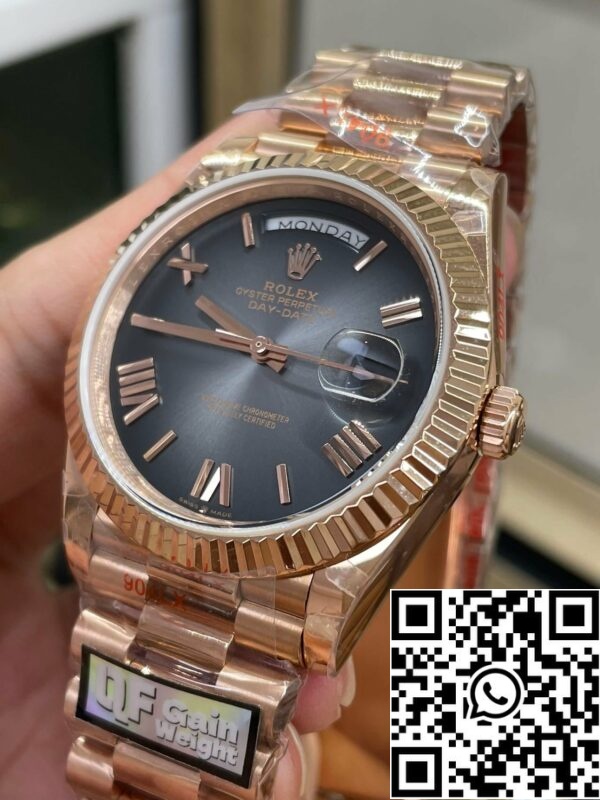 m1716347441461 9397 A Rolex apresenta o novo Day-Date 40 mm com um mostrador em ardósia fumada 2024 QF Factory 1:1 Best Edition