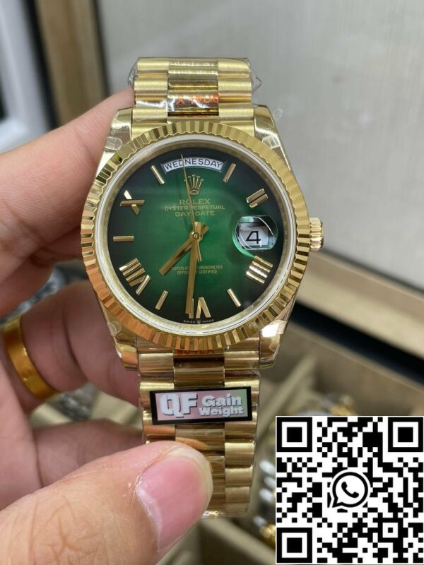 m1716347459231 0728 Rolex onthult de nieuwe Day-Date 40mm met een groene wijzerplaat 2024 QF Factory 1:1 Best Edition