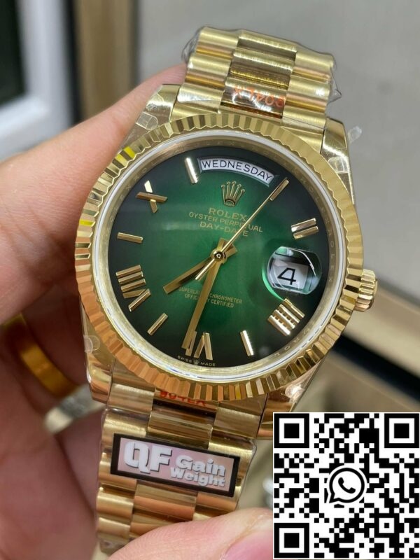 m1716347459237 9758 Rolex onthult de nieuwe Day-Date 40mm met een groene wijzerplaat 2024 QF Factory 1:1 Best Edition