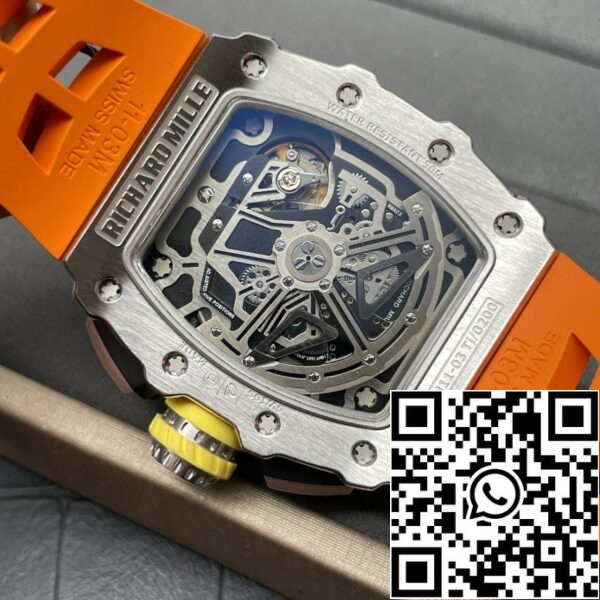 fotó 2 2024 07 23 00 07 43 Richard Mille RM11-03 1:1 Best Edition KV Factory narancssárga szíjjal