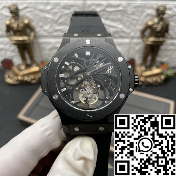 fotó 2 2024 08 14 10 23 02 Hublot Big Bang Hollow Tourbillon 1:1 Best Edition Kerámia szeleton számlap Kerámia szeleton számlap