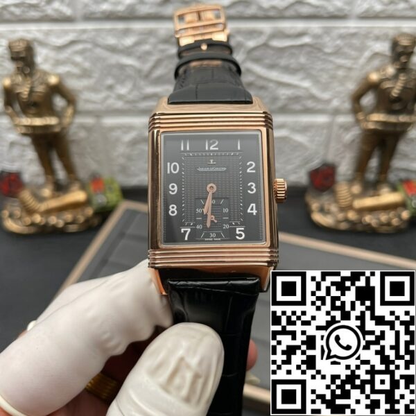 foto 6 2024 07 29 23 06 43 Jaeger LeCoultre Reverso Q3732470 1:1 Best Edition Rose Goud Zwarte Wijzerplaat