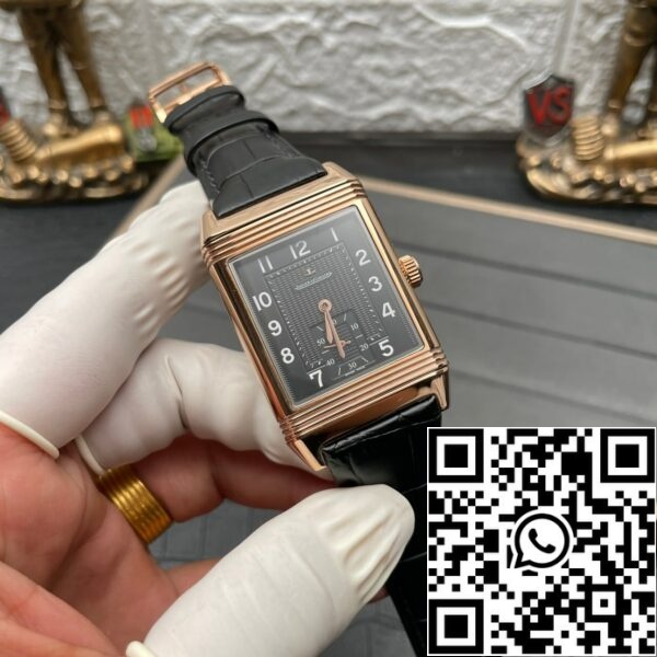 foto 8 2024 07 29 23 06 43 Jaeger LeCoultre Reverso Q3732470 1:1 Best Edition Rose Goud Zwarte Wijzerplaat