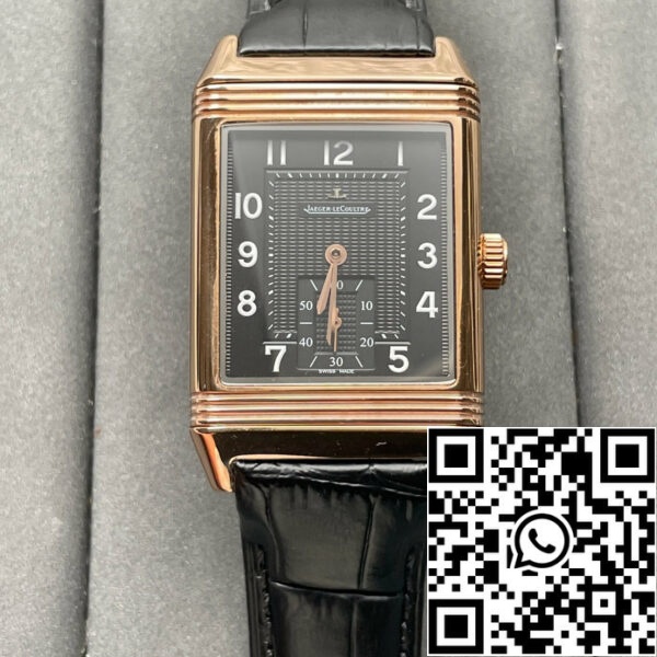 foto 9 2024 07 29 23 06 43 Jaeger LeCoultre Reverso Q3732470 1:1 Best Edition Rose Goud Zwarte Wijzerplaat