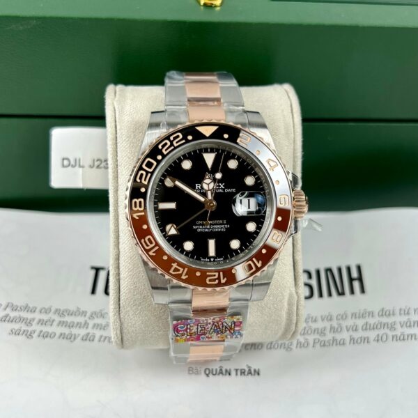 z4591906713198 4562fe062343d960472685192cdb69ef a6c3107d ccbb 4ffa 82f9 f83d61d68b82 Rolex GMT-Master II Root Beer Ceas pentru bărbați 126711CHNR-0002 Aur roz Învelit