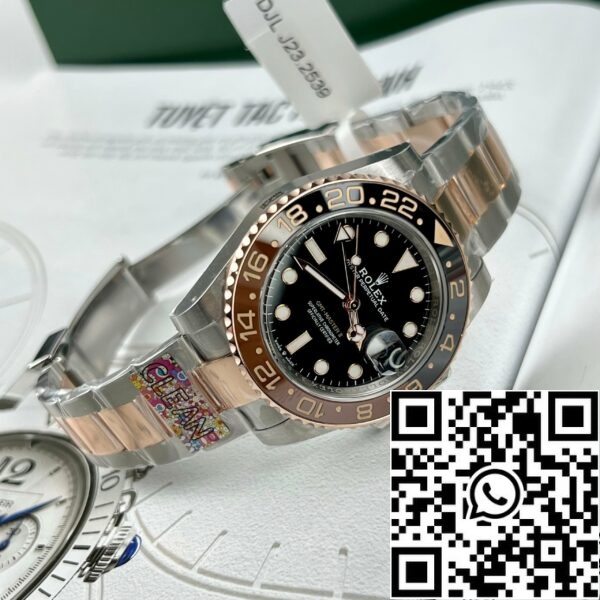 z4591906738031 e3237034676f6ae0e17b94bfd2f99958 a232e579 e531 426c a60f dcbbd59d3957 Rolex GMT-Master II Root Beer herrklocka 126711CHNR-0002 roséguld lindad