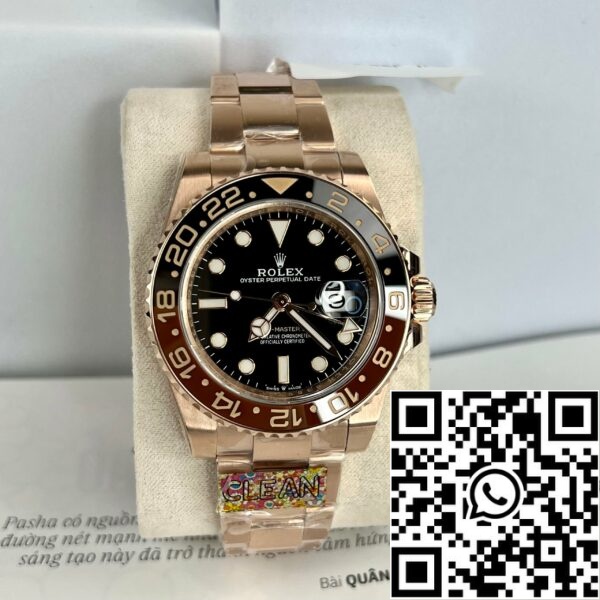 z4591912008491 ed6ec9f9c3b336f11915f093db7a9f50 5a8d9bcc ad26 4179 9f60 f6e9d5617312 Rolex GMT-Master II Everose Gold Root Beer Brown 126715CHNR 40mm Rose Gold Wrapped uit Schone Fabriek