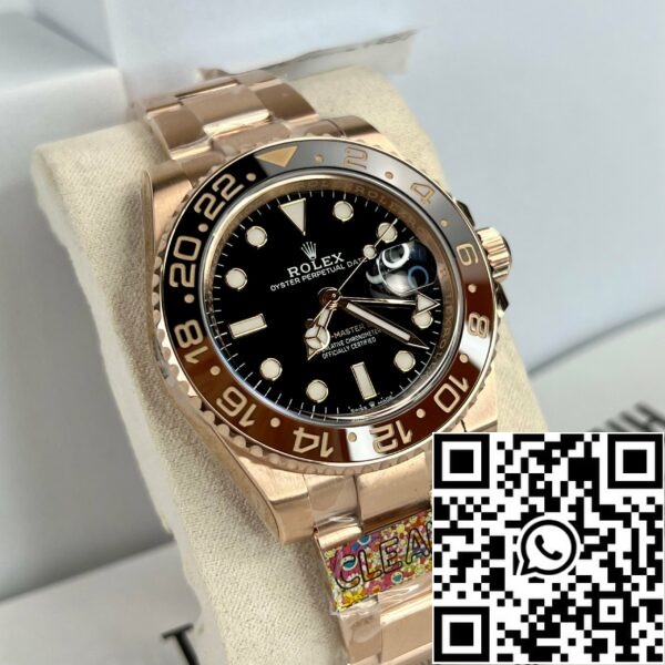 z4591912014973 bc1b5193f667d185e74eacadf9681559 1fef965d 2e2d 428e a692 72865a5a3303 Rolex GMT-Master II Everose Gold Root Beer Brown 126715CHNR 40mm Rose Gold Wrapped uit schone fabriek