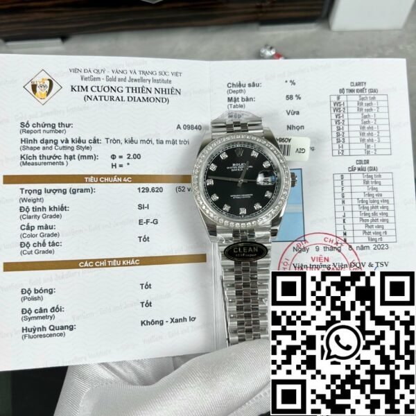 z4631947793803 6f0858296def765b426fa793e32492d3 b2bed859 ec25 435b 91da ea6e2aa4a486 Rolex Datejust 41 Svart diamant herrklocka 126334-0012 anpassad moissanite