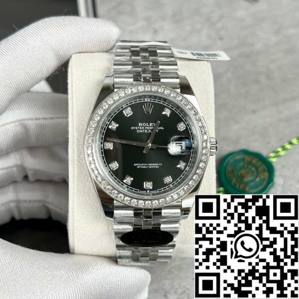 z4631947808224 3a96a25d6fb227b06a7e2d5f589ca8c4 6b3ffdce 5bb9 4cc7 9539 c57cc65bf091 Rolex Datejust 41 Black Diamond мъжки часовник 126334-0012 обичай moissanite