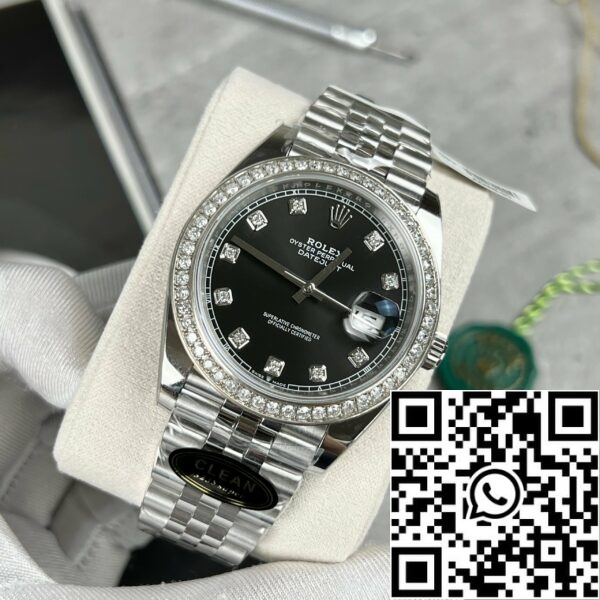 z4631947812877 c537030b098b8f2ab8af16d7ab99dd5c 508f262a 6d61 43a5 82fc 1e33e76789a7 Rolex Datejust 41 Black Diamond herrklocka 126334-0012 custom moissanite