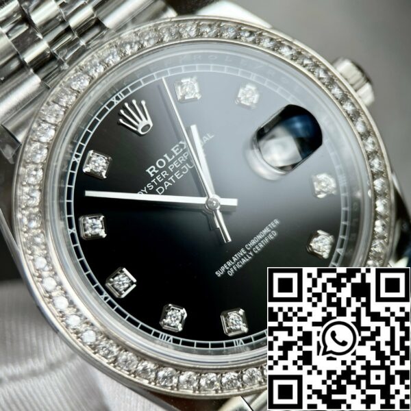 z4631947834652 c2d4a0806ee042a628a7f291c626fa44 07ddf46f 4f88 46a5 a22c 7752aef9df72 Rolex Datejust 41 Diamante Negro Reloj de los hombres 126334-0012 moissanite personalizado