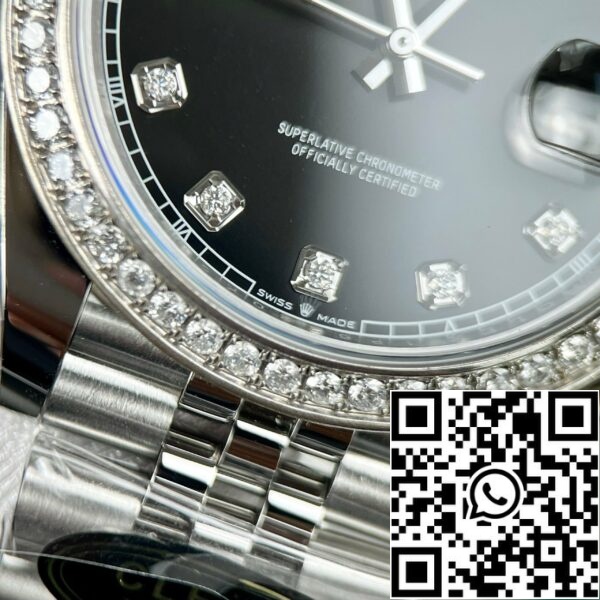 z4631947846140 e1169b1b1d9414eae034f6ed11af490f 440b102d 24bc 4080 9690 ea021dbac30e Rolex Datejust 41 Diamante Negro Reloj de los hombres 126334-0012 moissanite personalizado