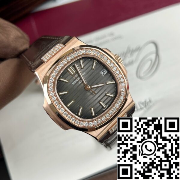 z4631955075141 1784b6f7e448d5905d67ad224c50b49b Patek Philippe Nautilus 5711/1R-001 –Wrapped 18k and diamond Leather band version