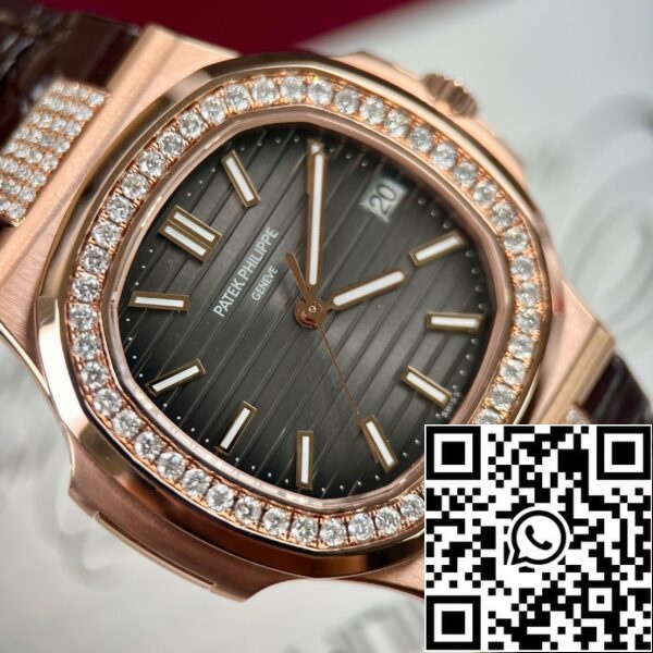 z4631955100243 c8f47db9708a0d4889a311cb54f7ac9b Patek Philippe Nautilus 5711/1R-001 –Wrapped 18k and diamond Leather band version