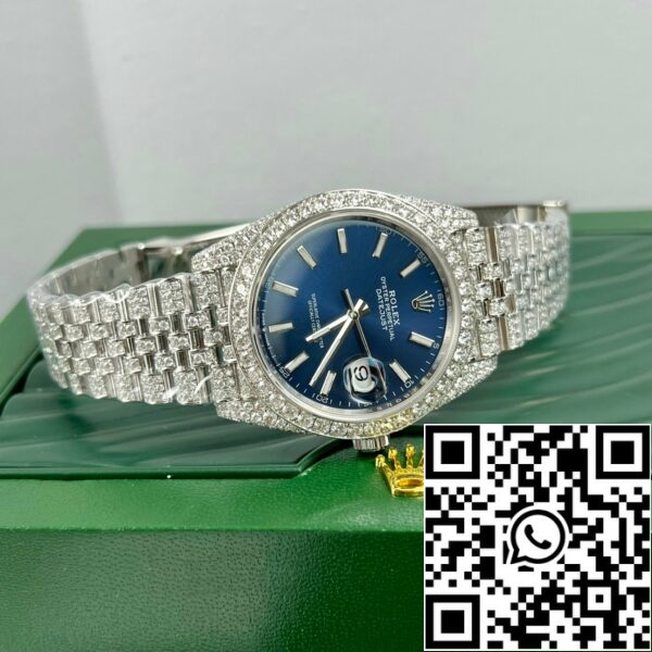 z4631966678964 526f0009e0fc0f863f46e0c578ae1551 30f14381 ae45 48e0 a227 673bbea1ca59 Rolex Datejust 41 Blue Dial Relógio de homem 126334-0002 moissanite personalizado