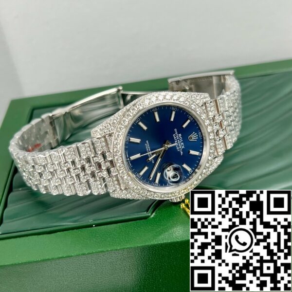 z4631966683502 736cfd4ca47a43d6fa6873794ca312af a8238321 73e7 45a6 9eff afb87d4f7e66 Reloj de hombre Rolex Datejust 41 esfera azul 126334-0002 moissanita personalizada