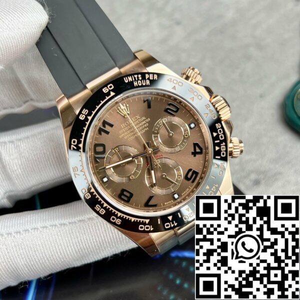 z4634558962831 aaa01b19b0136a0ce215882dc1cd9582 09e4b3a1 f064 417c a32c c78f183668ee Rolex Daytona Rose Gold Chocolate Arabisch Zifferblatt & Keramik Lünette Oysterflex Kautschuk Armband 116515LN