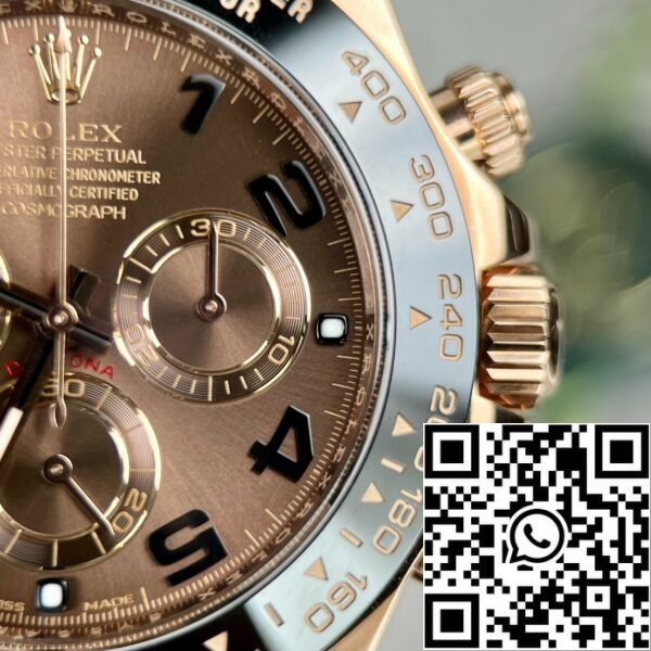 z4634558984656 78eab5003eae18c49389ae76c41cdc6a 5ff5aa11 cc05 48ce a8b6 9d6b10cf8380 Rolex Daytona Rose Gold Chocolate Arabisch Zifferblatt & Keramik Lünette Oysterflex Gummi Armband 116515LN