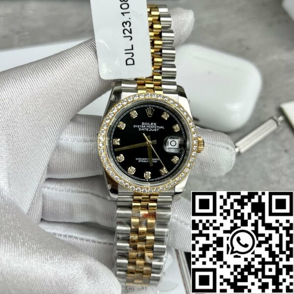 z4635555854668 3d8c0f34692a32a6f327beadb08ee113 b8ba1b46 f91d 4337 9616 12be0d4352a3 Rolex Datejust 36mm gyémántok 126283RBR 18k sárga arany és moissanite