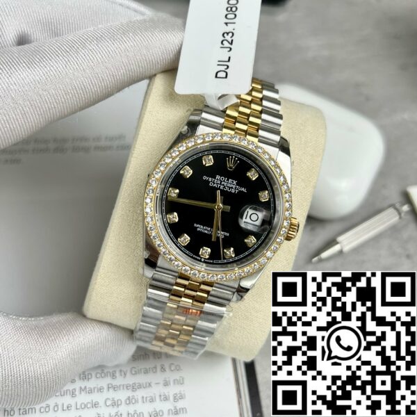 z4635555863833 0525d814ab43b118c5ad4a43b3a356ca a2bfe03f 4198 49f3 9d13 79ed4abda573 Rolex Datejust 36mm Diamonds 126283RBR 18k жълто злато и моисанит