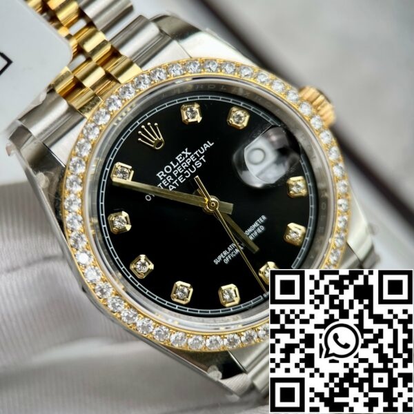 z4635555880091 82bb6cb838fc23e1e2699fd5d7b0a7ac 46e63745 f3d1 4b01 bd4a c2bd3607db3c Rolex Datejust 36mm gyémántok 126283RBR 18k sárga arany és moissanite