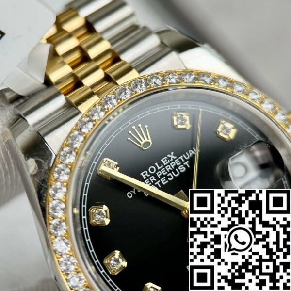 z4635555885952 50a0aba426158e0458e360014d3c6f2f 8242d850 ac71 4440 b6db a91e55666dd2 Rolex Datejust 36mm Diamonds 126283RBR 18k yellow gold and moissanite