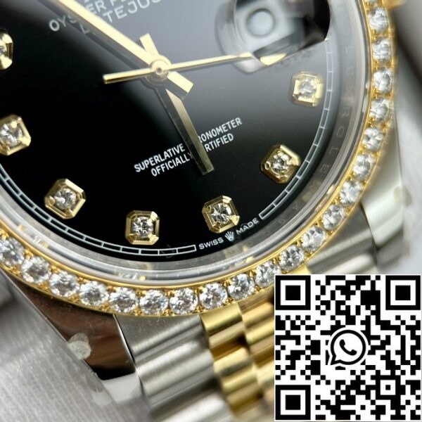 z4635555890351 64a55e85811431b08a21b7687119cc07 4d0eebd7 1274 44f0 b7e0 fa85650176d6 Rolex Datejust 36mm Diamonds 126283RBR 18k жълто злато и моисанит