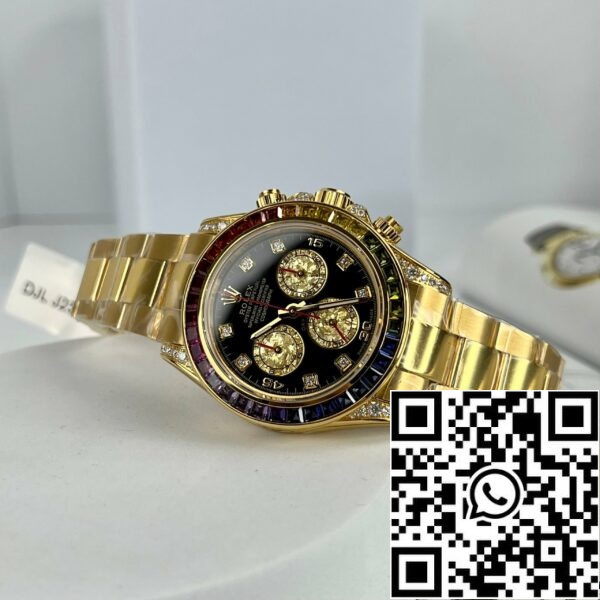 z4637087339055 8ed79daa833db6e9b36cb01ef608b1c6 dbc09b0a bff8 4ced 9a53 aa4263e0a5cc Rolex Cosmograph Daytona Rainbow 116598 RBOW-78608 [Oro personalizzato, moissanite, pietra di rubino].