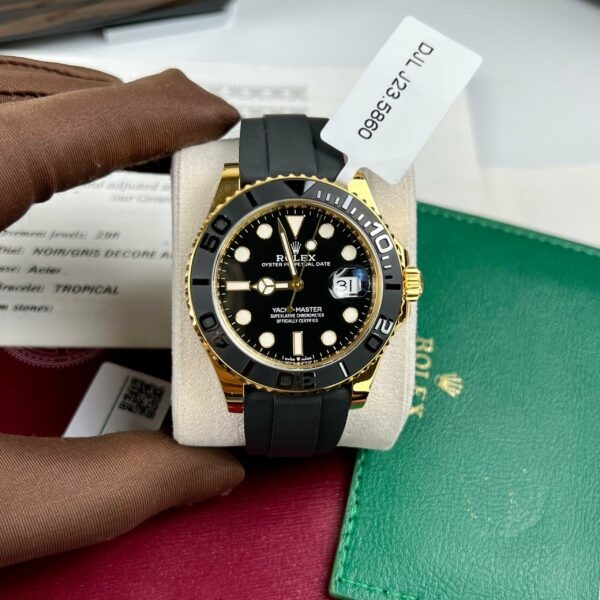 z4637784818539 a1255d626e17ed3ec2c0e8c5ed335a0d 0371a4dd 8b09 4f28 adf3 f550f89fc22c Rolex Yacht-Master 42 Rose Gold Relógio para homem 126655 revestido a ouro amarelo de 18k