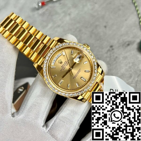 z4645732296762 a19d742157d8e2dbb5785fb75309a45d 2857afd1 0ee7 4385 af31 08d20d426c47 Rolex Day-Date 40 228238 Champage dial Gold Filled 18k Moissanite Bezel