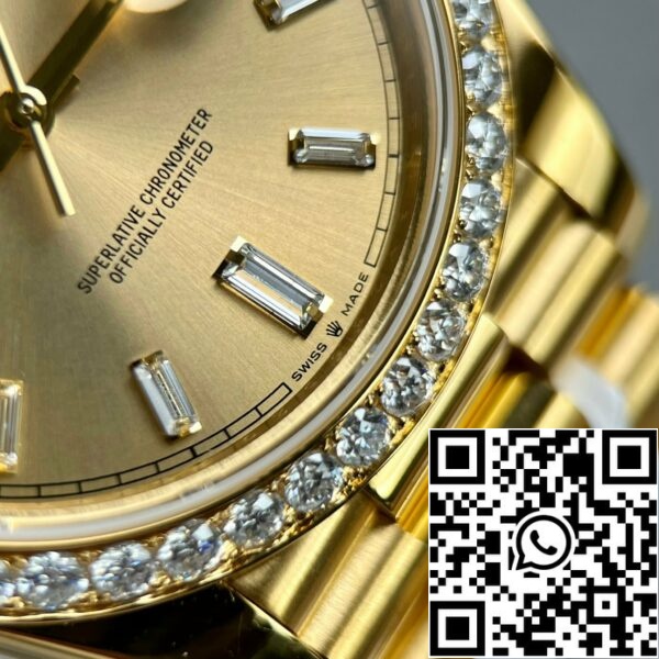 z4645732312217 052dd251e29e16c9885c958da15d3c64 6ba30931 69a8 4319 9a61 fe20cf86a597 Rolex Day-Date 40 228238 Champage Zifferblatt Gold Filled 18k Moissanite Lünette