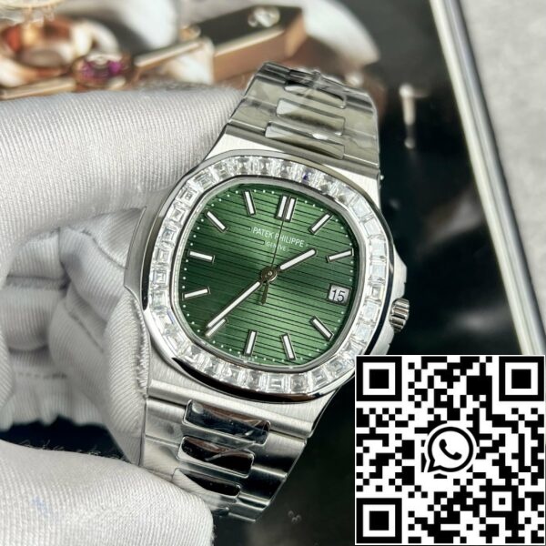 z4645735086309 cf0c231ec9e58a67d14ad175e6976b18 Patek Philippe Nautilus 5711/1A-014 made from 3K Factory and custom Moissanite diamonds