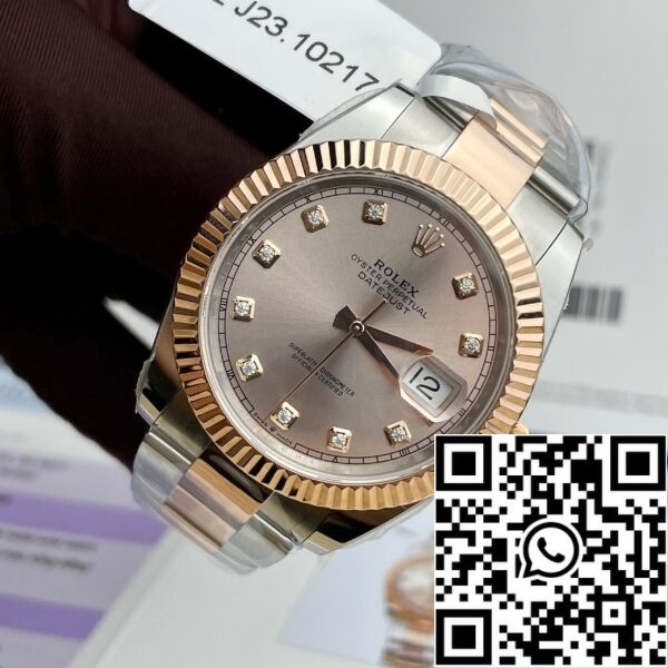 z4645737205443 ddd8b5b91534a72ebb098a9e76f1cc52 59251227 27c6 40e8 b5e4 c4d61b04f102 Rolex Datejust 41mm Sundust Dial prevlečen 18K Everose Gold Oyster 126331