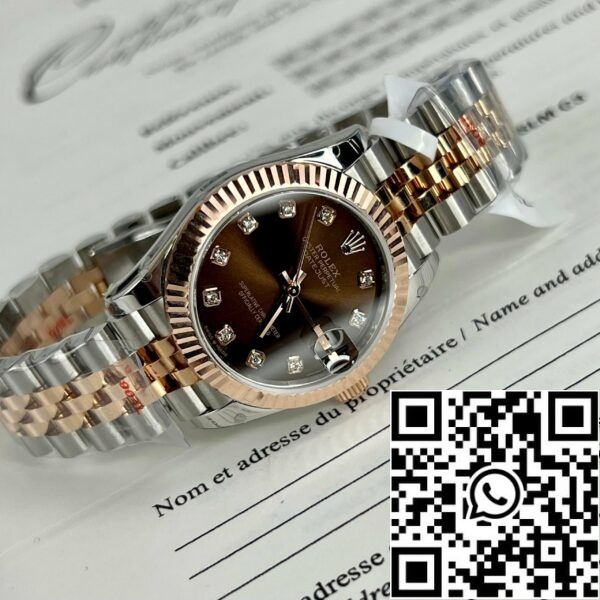 z4645737530677 0a44fe13bec3cb9a0a75c040f2d8cb59 d216bf24 8ac8 410c 8cea 3774e1a7369a Rolex Lady Datejust 279171 31mm Mostrador chocolate e diamante